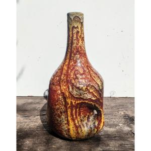 Potiers d’Accolay Grand vase en Céramique pincée esprit brutaliste Vintage 60