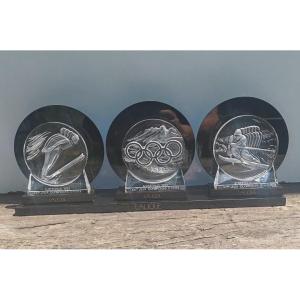 MEDAILLONS LALIQUE JEUX OLYMPIQUES 1992 ALBERTVILLE