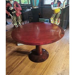 Table de salle à manger circulaire par la maison de haute ébénisterie française Philippe HUREL