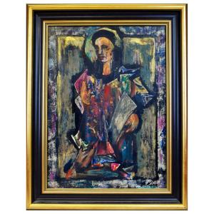 HUILE SUR PANNEAU par EUGÈNE KLEMENTIEFF (1901-1985) l’ Évangeliste