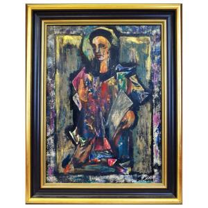 Oil On Panel By Eugène Klementieff (1901–1985), *the Evangelist*