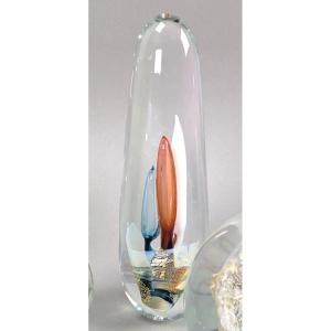 Eric Laurent Sculpture Obélisque en Verre Soufflé 2006