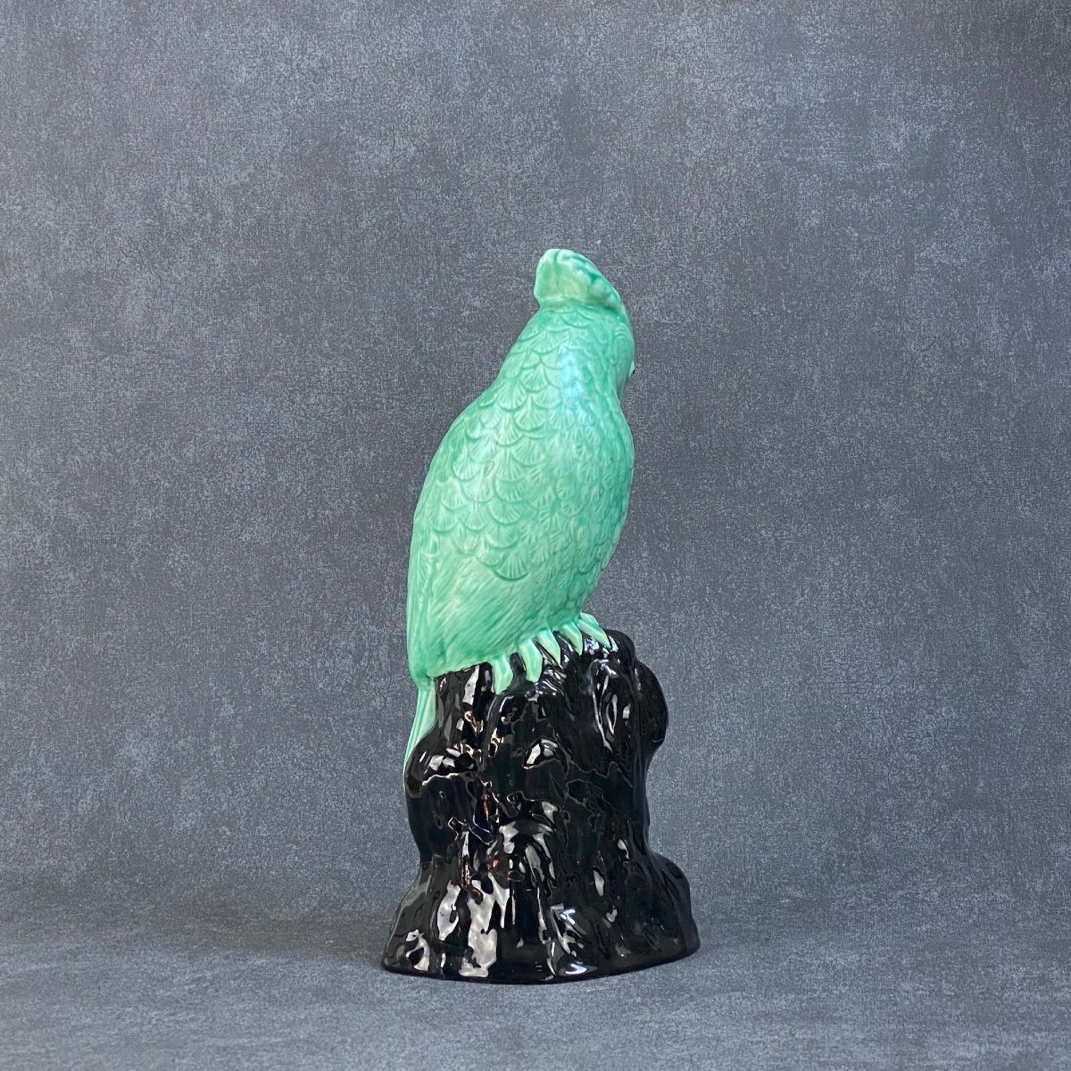 Perroquet en céramique émaillé De Paul Millet Sèvres vers 1930-photo-3