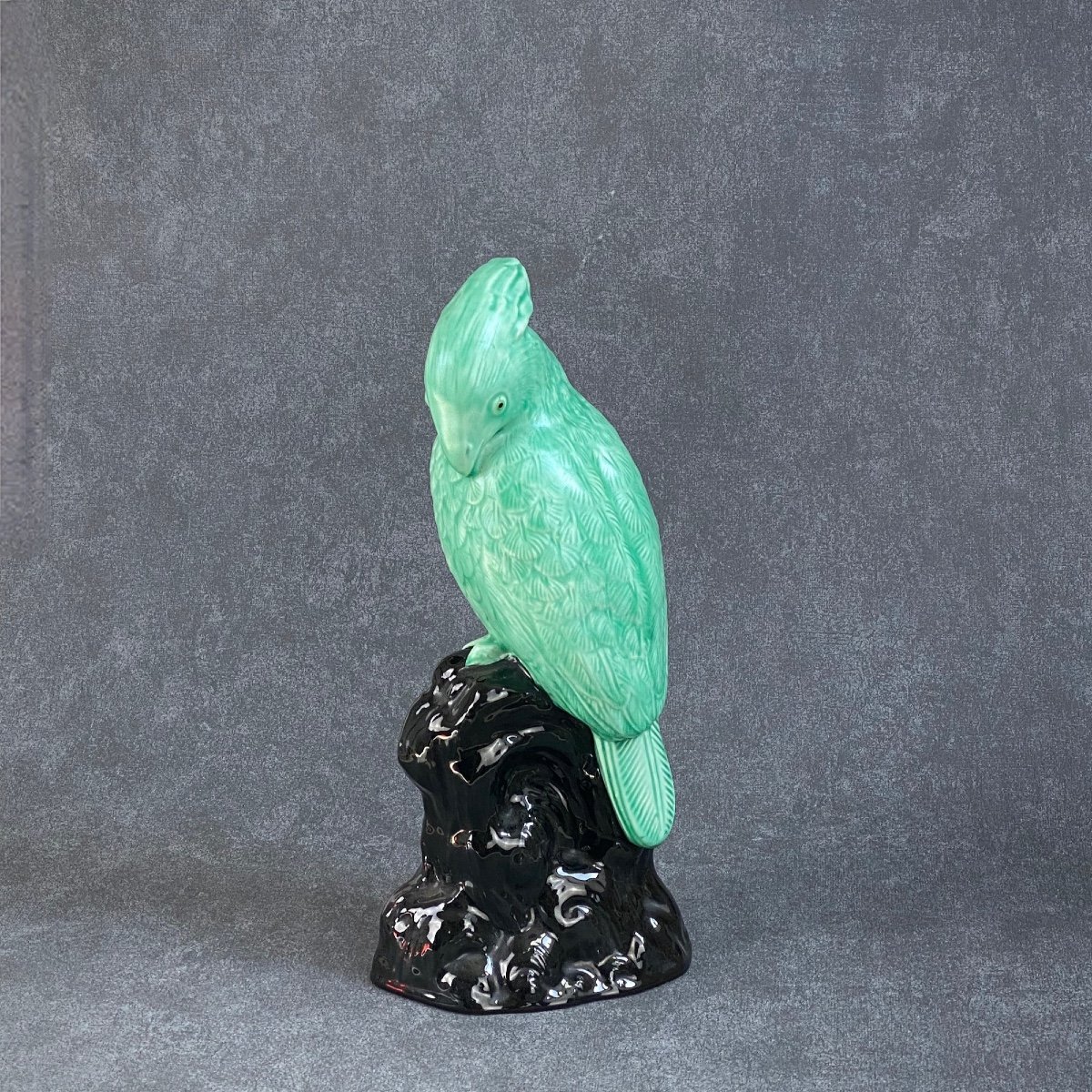 Perroquet en céramique émaillé De Paul Millet Sèvres vers 1930