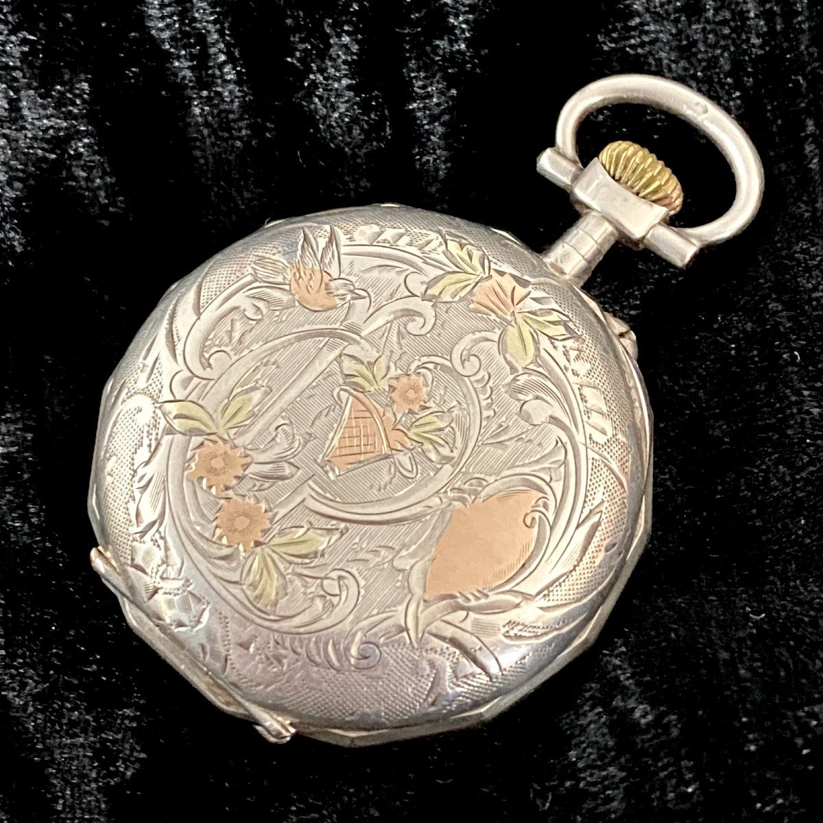 Parrenin Hp Pocket Watch In Silver Enhanced With Gold, 1880-photo-2