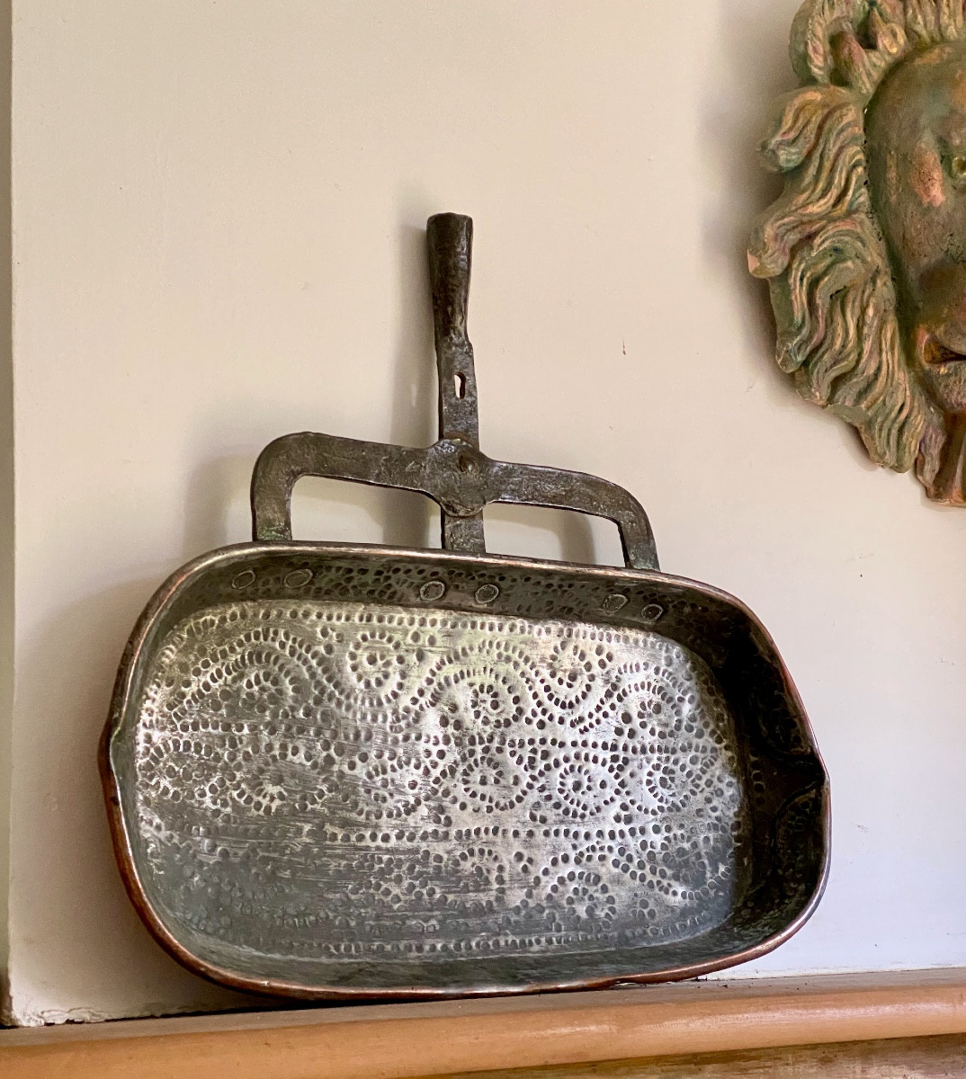 18th Century Tinned Copper And Wrought Iron Drip Pan-photo-2