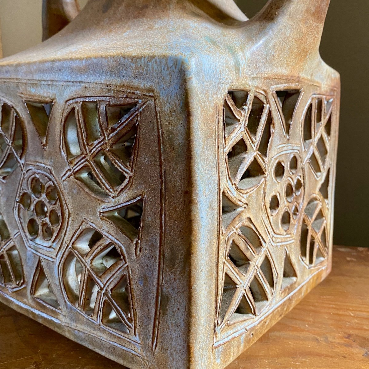 Agnes Escala Stoneware Floor Lamp, Mid Century Design-photo-3