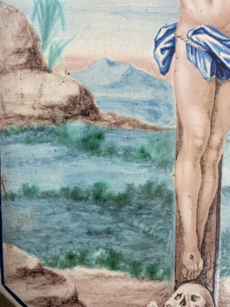Tableau en Faïence représentant Le Christ, XVIIe siècle-photo-3