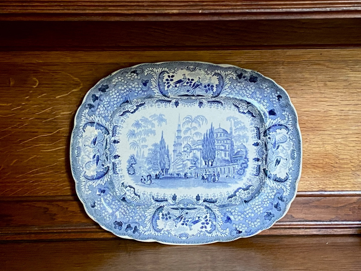 David Johnston Bordeaux Faience Platter , Turkish Series 1840s-photo-1