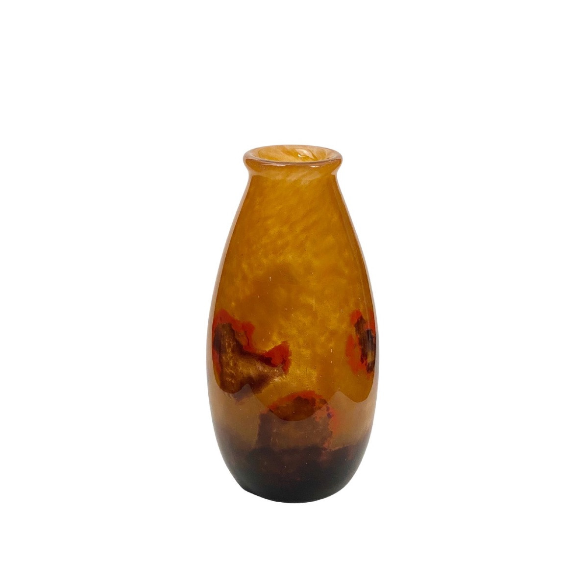  Dégué Large Vase In Pâte-de-verre, David Guéron 1930, Art Deco-photo-2