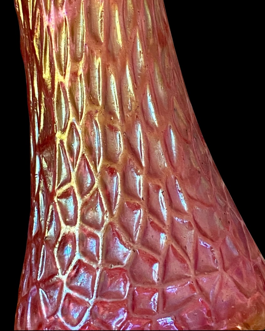 Vase Kralik Art Nouveau en verre irisé, décor Martelé-photo-4
