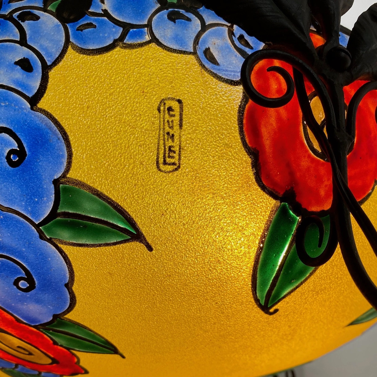 LEUNE suspension art déco en verre émaillé -photo-3