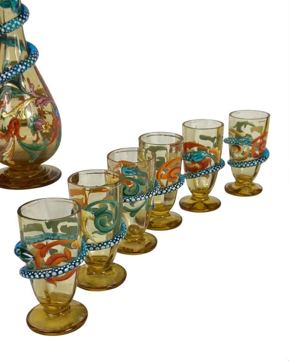 Cristallerie Harrach - Service à liqueur Bohême vers vers 1855–1865 - style Historismus-photo-2