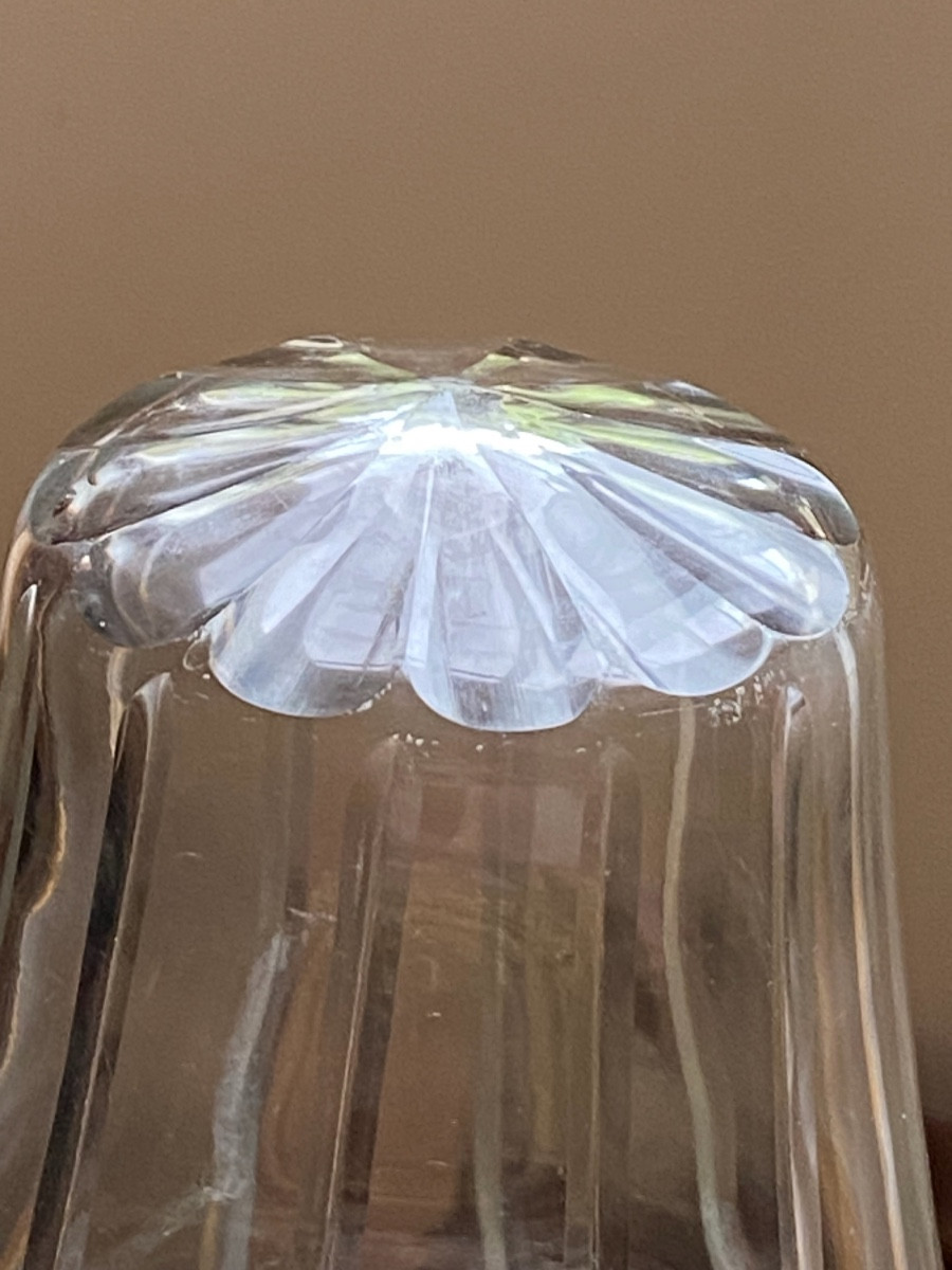 Plafonnier Cristal Taillé et Bronze Fin XIXe-photo-1