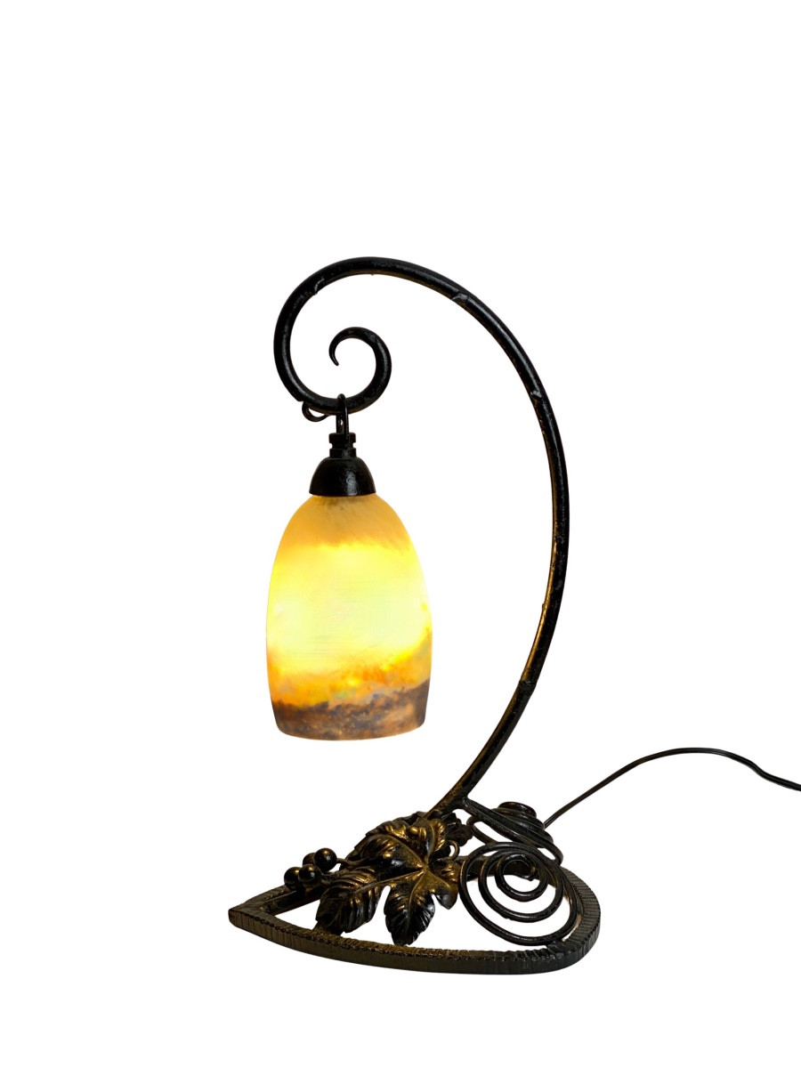 Art Nouveau Lamp, Pâte De Verre  Muller Frères Lunéville