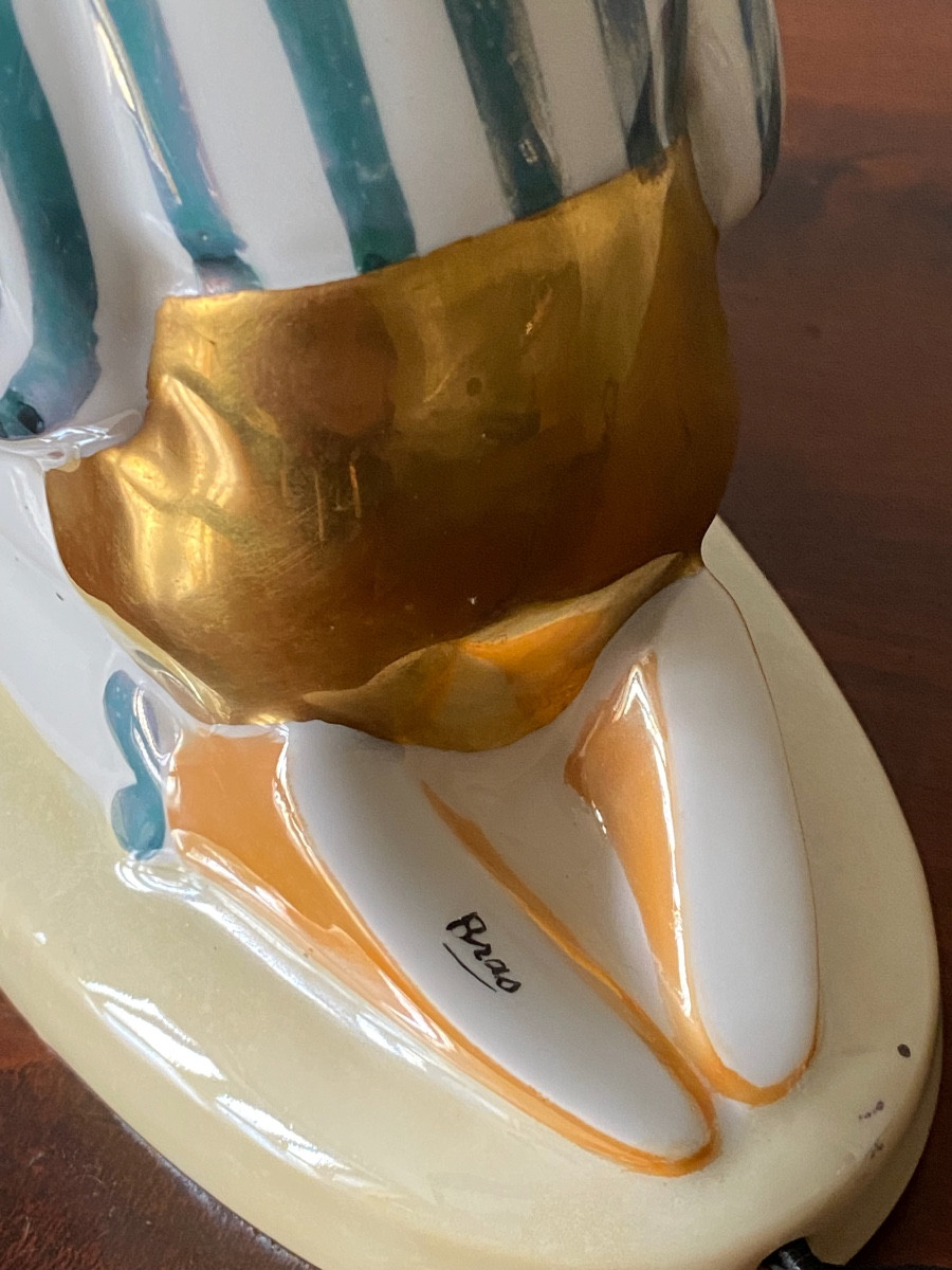 Art Deco Limoges Porcelain Nightlight, Woman With Turban, 1930-photo-1