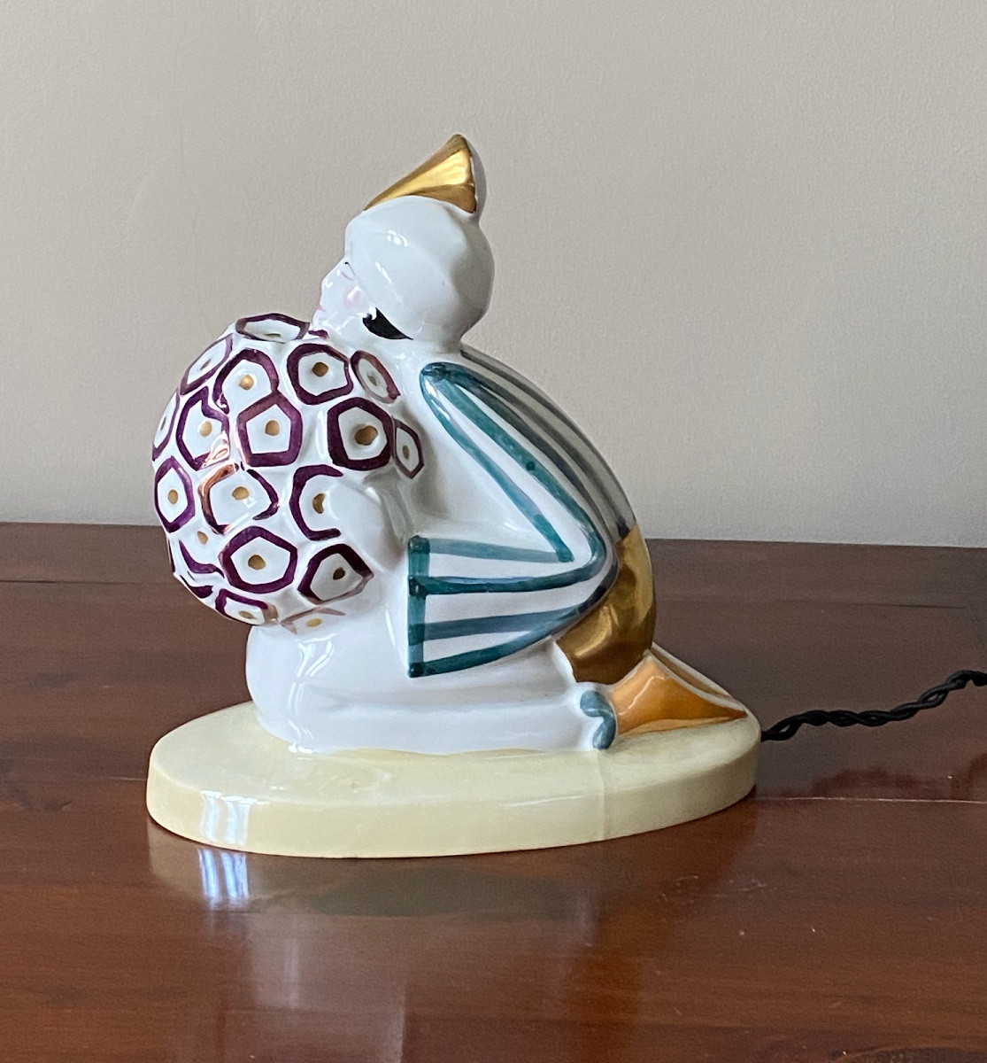 Art Deco Limoges Porcelain Nightlight, Woman With Turban, 1930