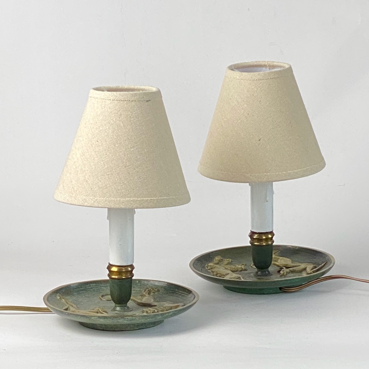Pair Of Art Deco Bedside Lamps In The Style Of Max Le Verrier-photo-4