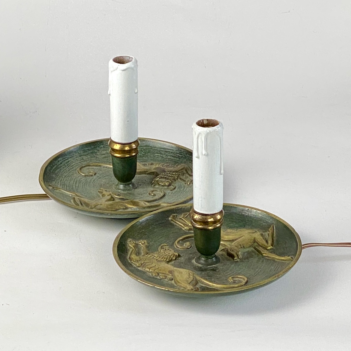 Pair Of Art Deco Bedside Lamps In The Style Of Max Le Verrier-photo-1
