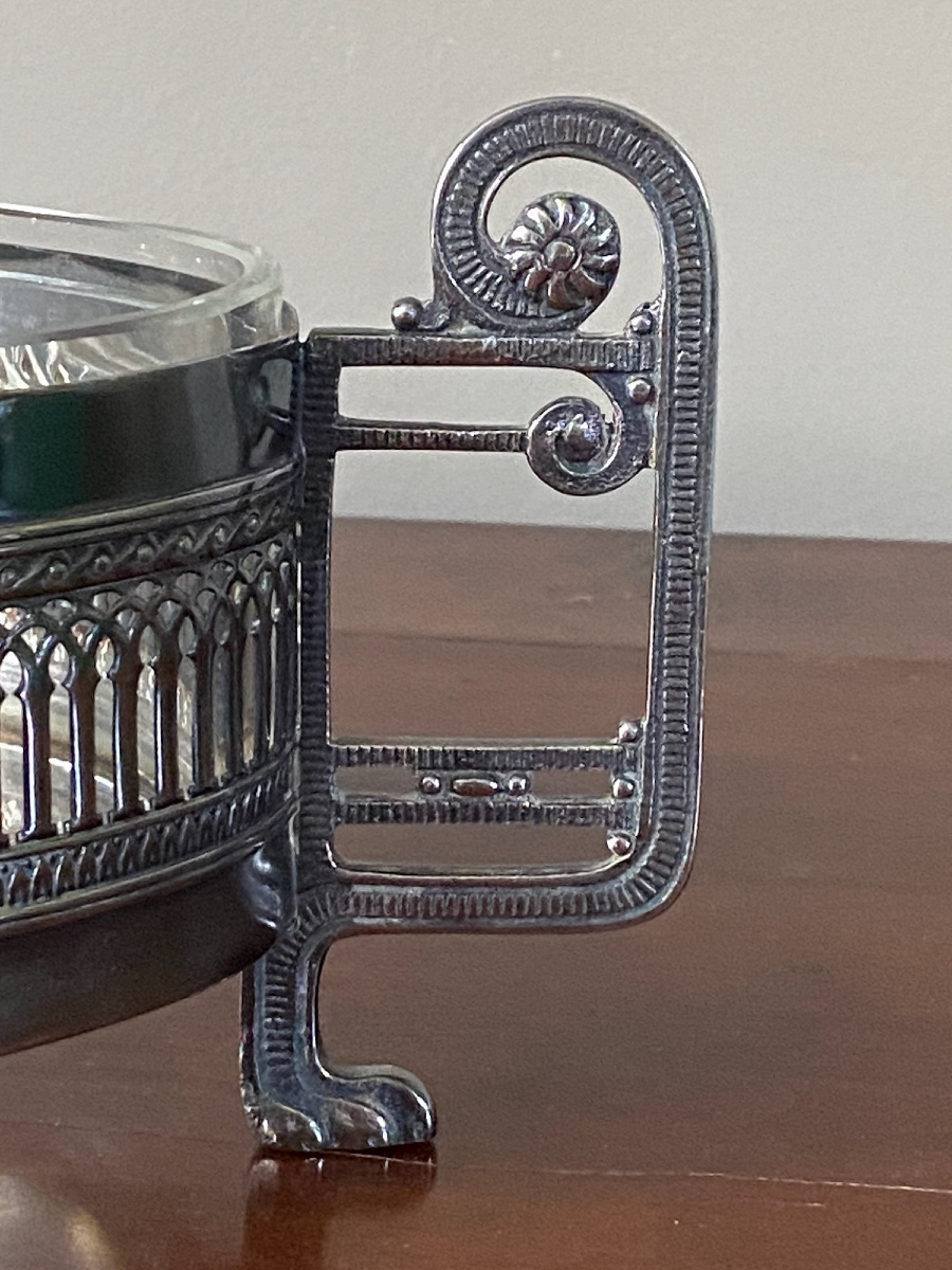 Silver-plated Metal And Cut-glass Planter, H. Beard, Montreux, Switzerland, Early 1900s-photo-4