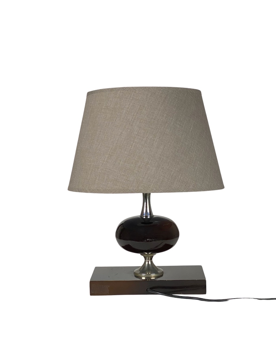 Lampe de table ovoïde attribuée à Philippe Barbier, années 1960-70-photo-2