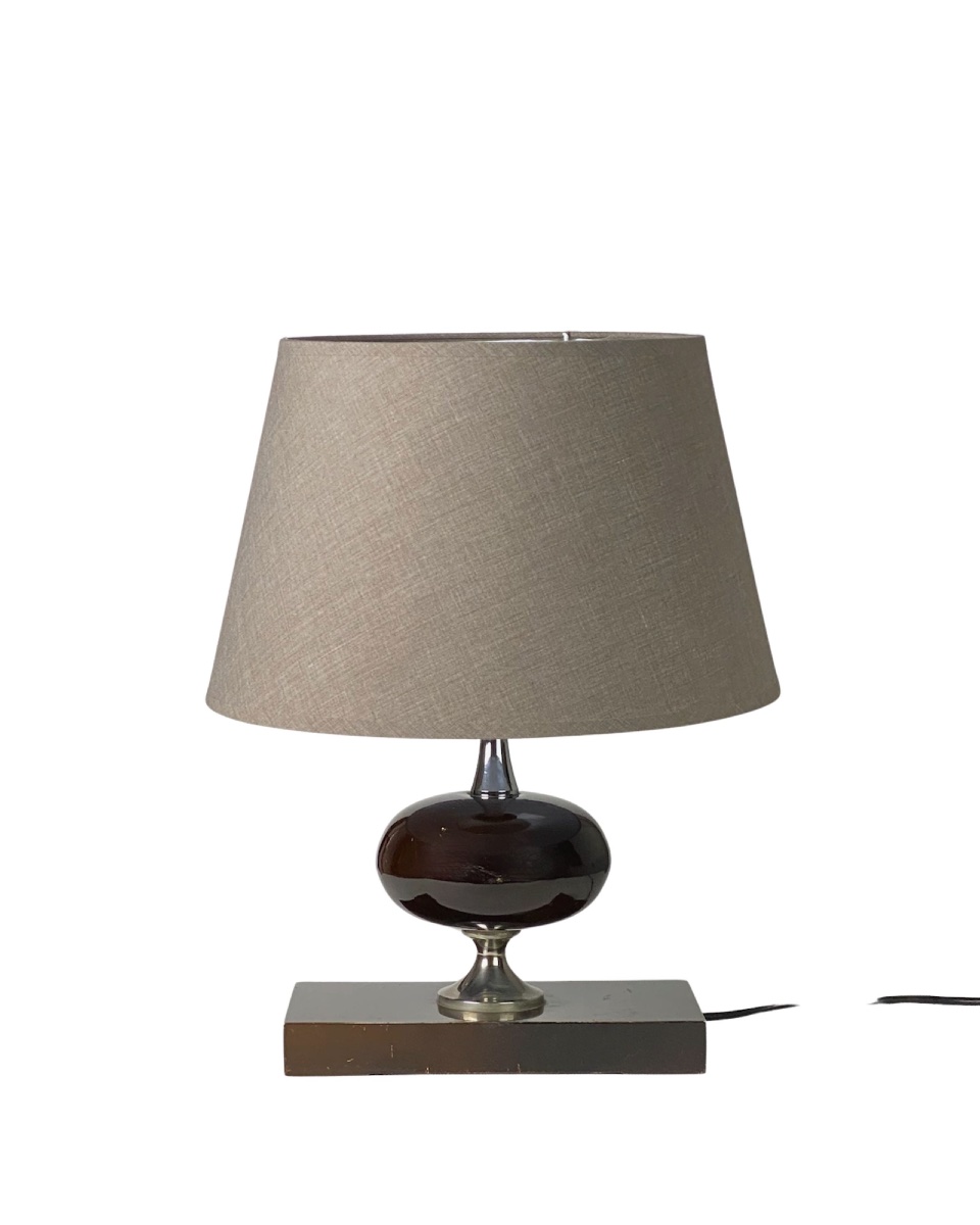 Lampe de table ovoïde attribuée à Philippe Barbier, années 1960-70-photo-1