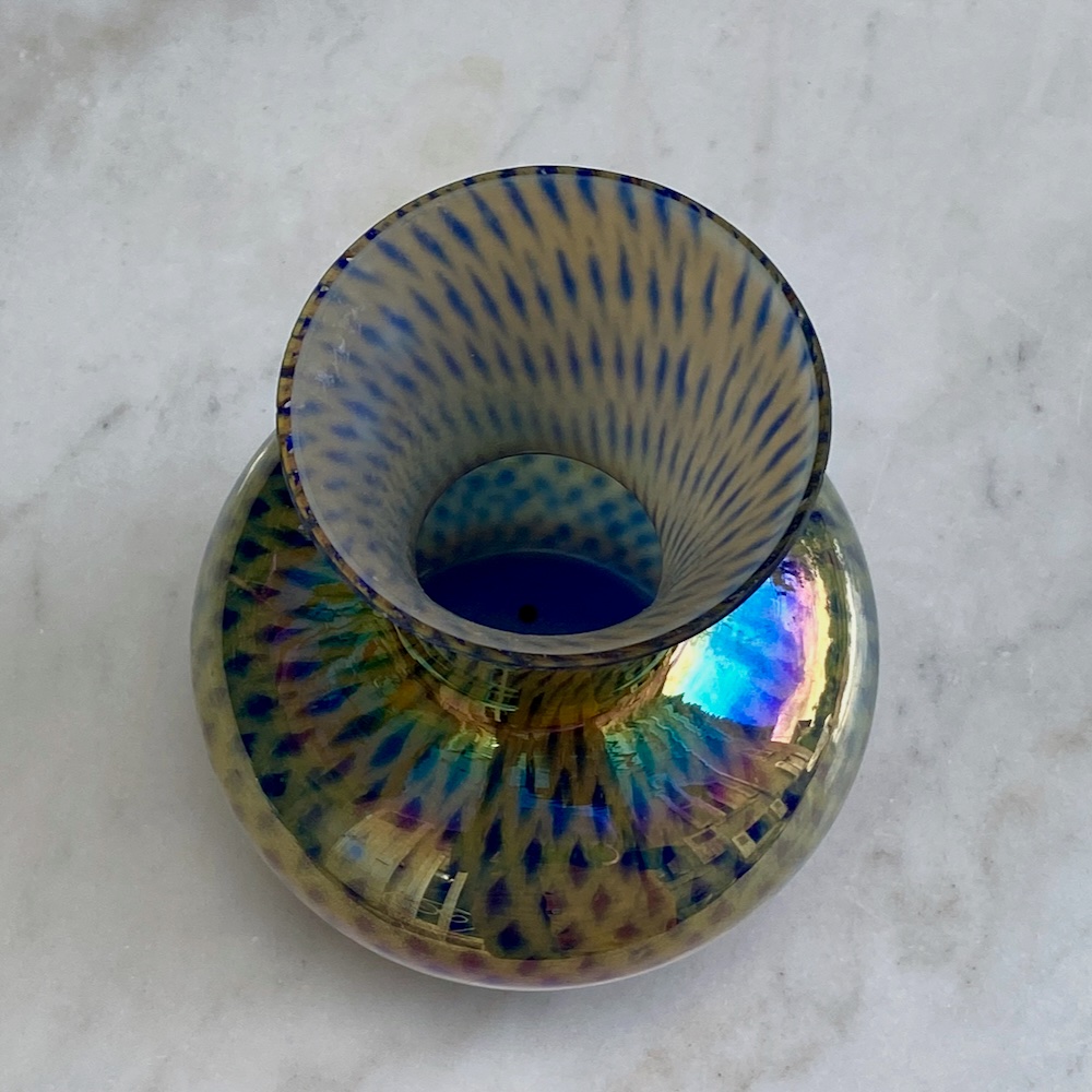 Iridescent Glass Vase By Ernst Steinwald & Co., Bohemia, “diamant” Design, Circa 1915–1925-photo-2