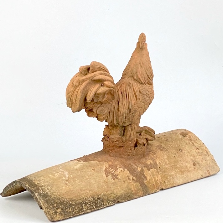 Rooster-shaped Ridge Finial, Terracotta, Toulouse Region-photo-1