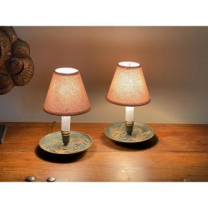 Paire de lampes de chevet Art Déco dans le goût de Max Le Verrier