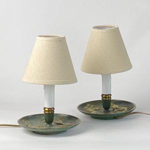 Paire de lampes de chevet Art Déco dans le goût de Max Le Verrier