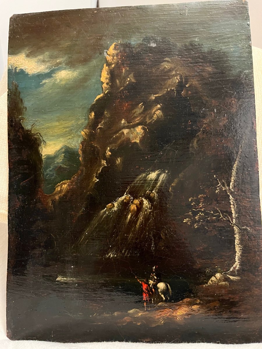 Painting On Copper XVIIth. Animated Landscape.