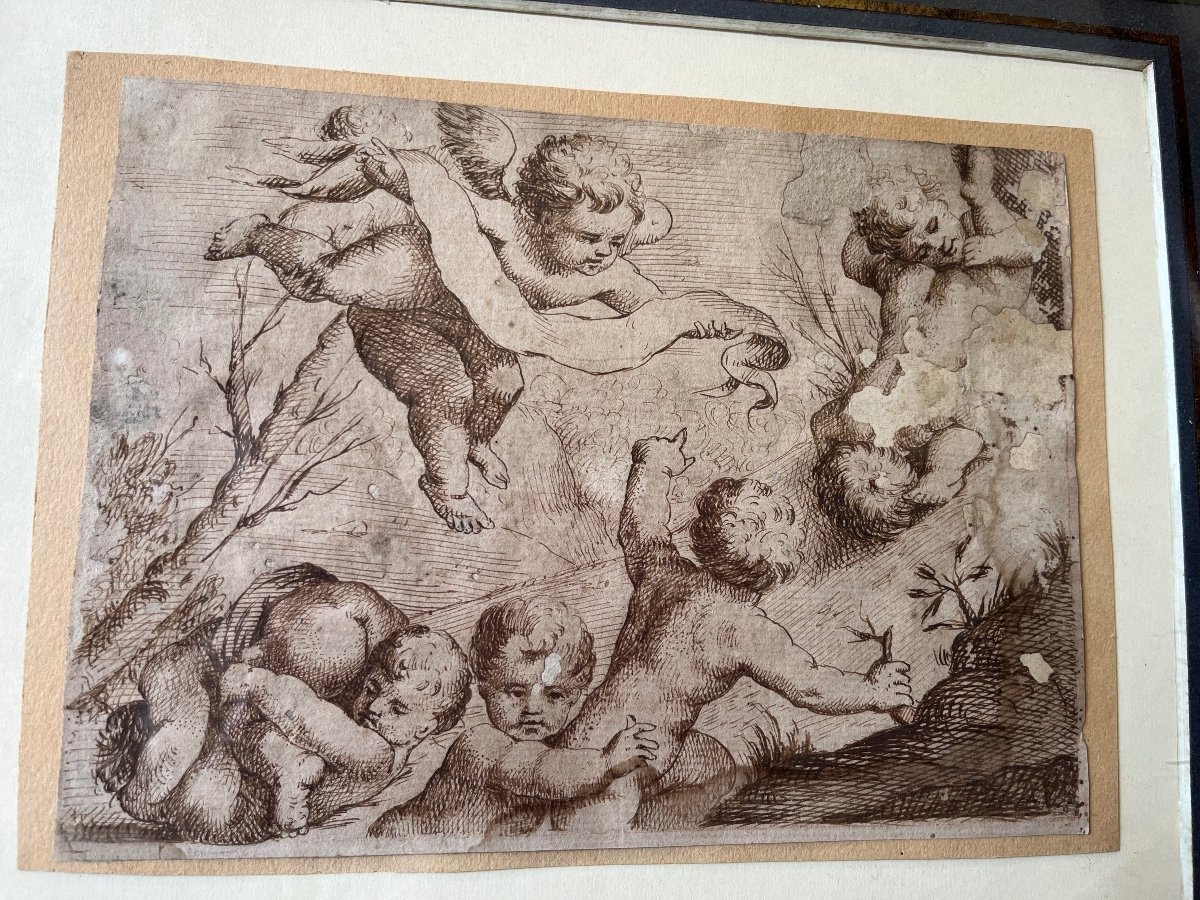 French Drawing 17th. Framing Late 17th Century.-photo-2