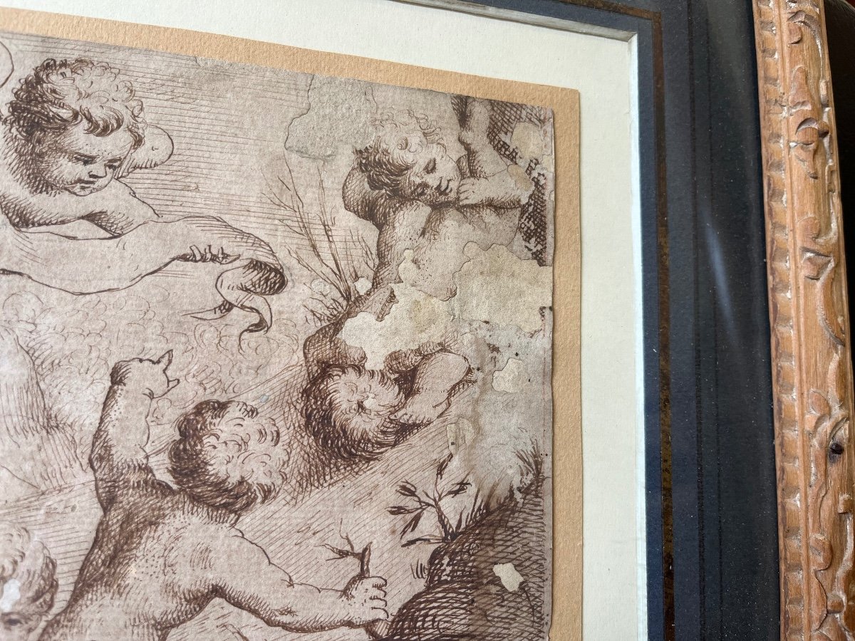 French Drawing 17th. Framing Late 17th Century.-photo-3