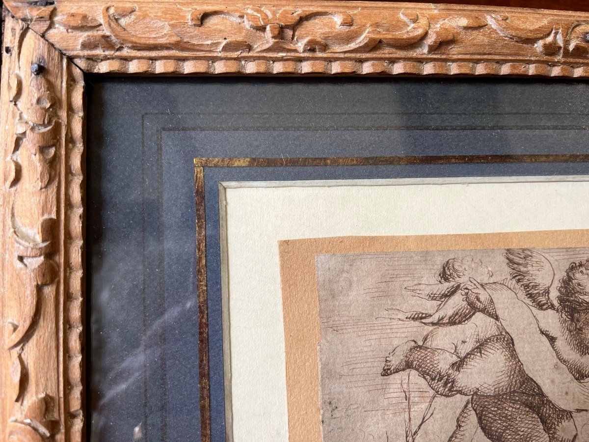 French Drawing 17th. Framing Late 17th Century.-photo-4