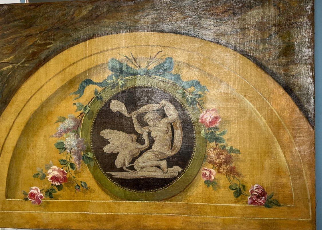 Large Painting, Above A Door, With A Mythological Subject. Late 18th Century