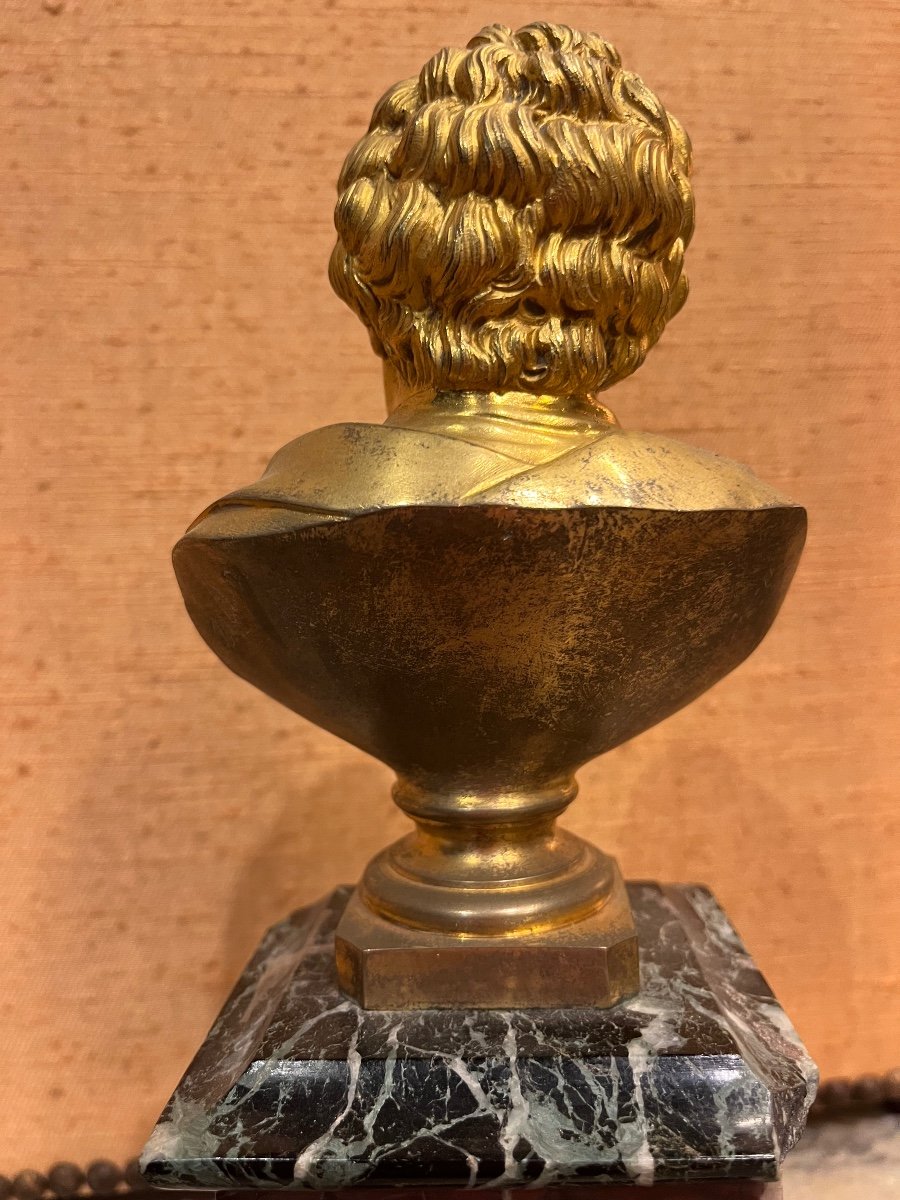 Gilt Bronze Bust Of Goethe. 19th.-photo-3