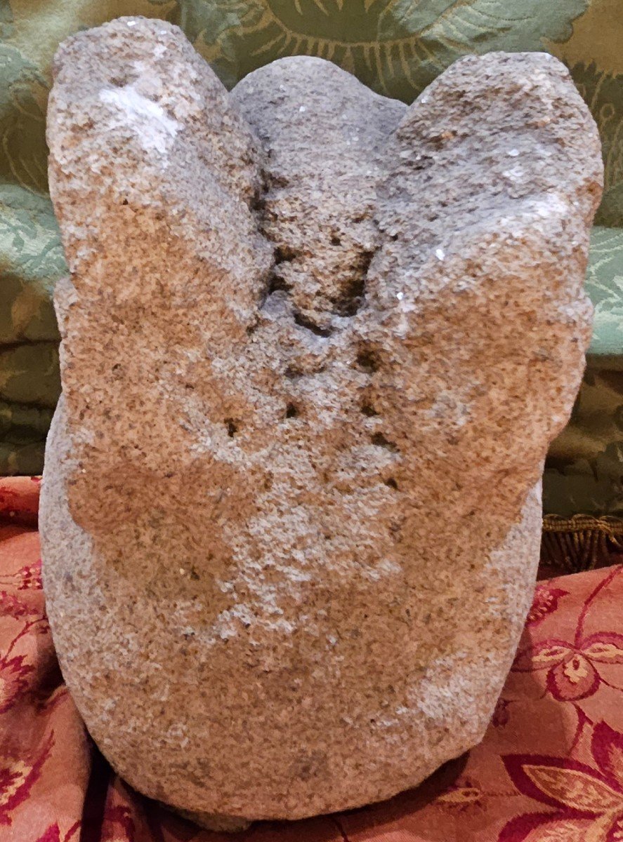 Intéressant Buste d'Ange En Pierre Sculptée, époque XVI éme Siècle.-photo-3
