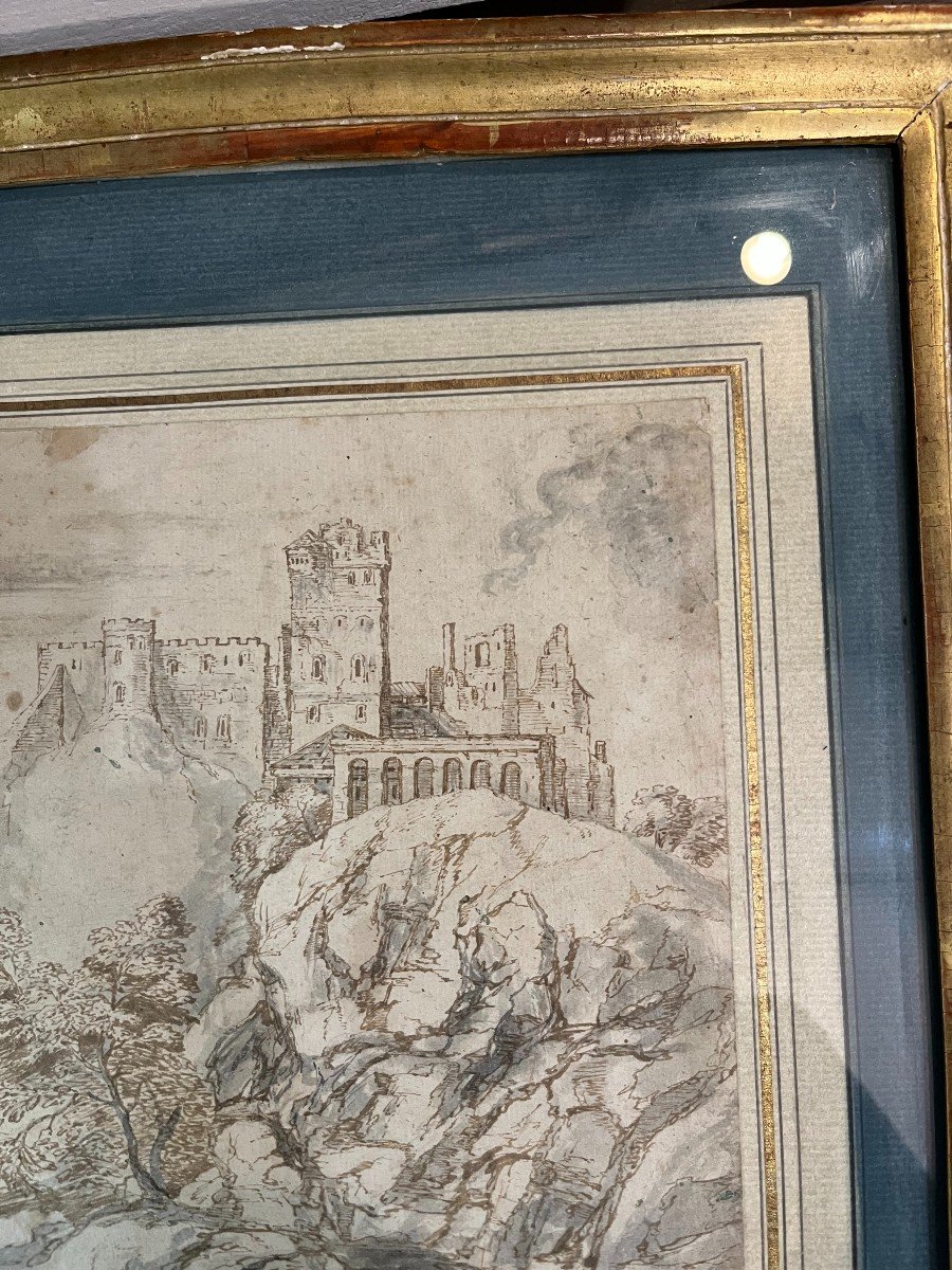 Nice Drawing , Ink, From The XVII Teen Century. Italy-photo-3