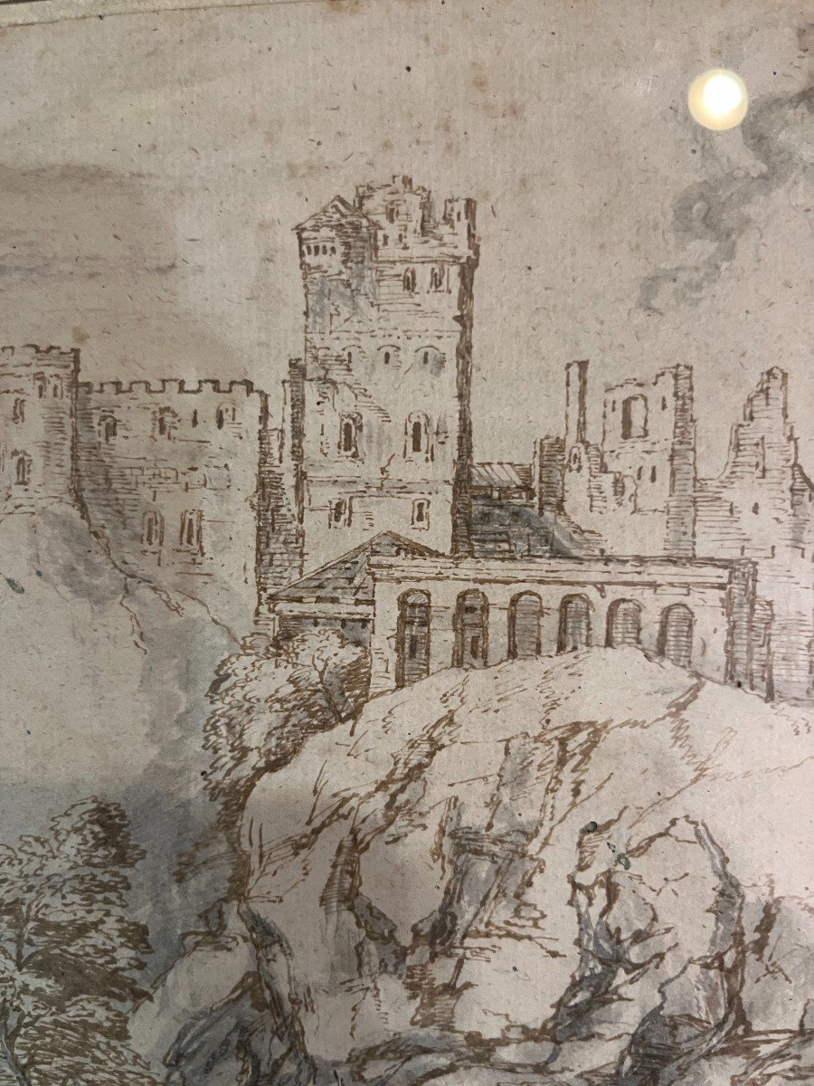 Nice Drawing , Ink, From The XVII Teen Century. Italy-photo-4