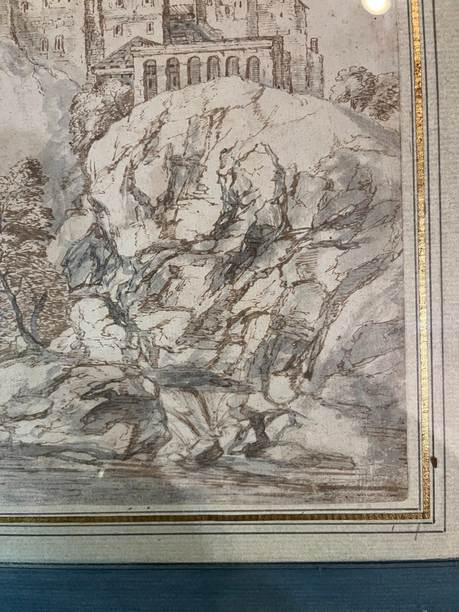 Nice Drawing , Ink, From The XVII Teen Century. Italy-photo-3