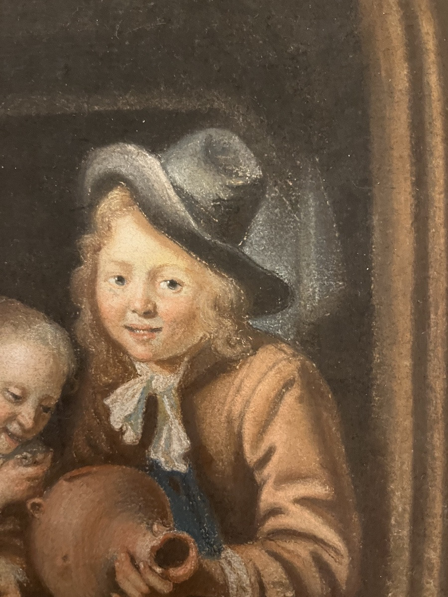 Pastel In The Style Of Dutch Or Flemish Paintings Of The 17th And 18th Centuries. -photo-5
