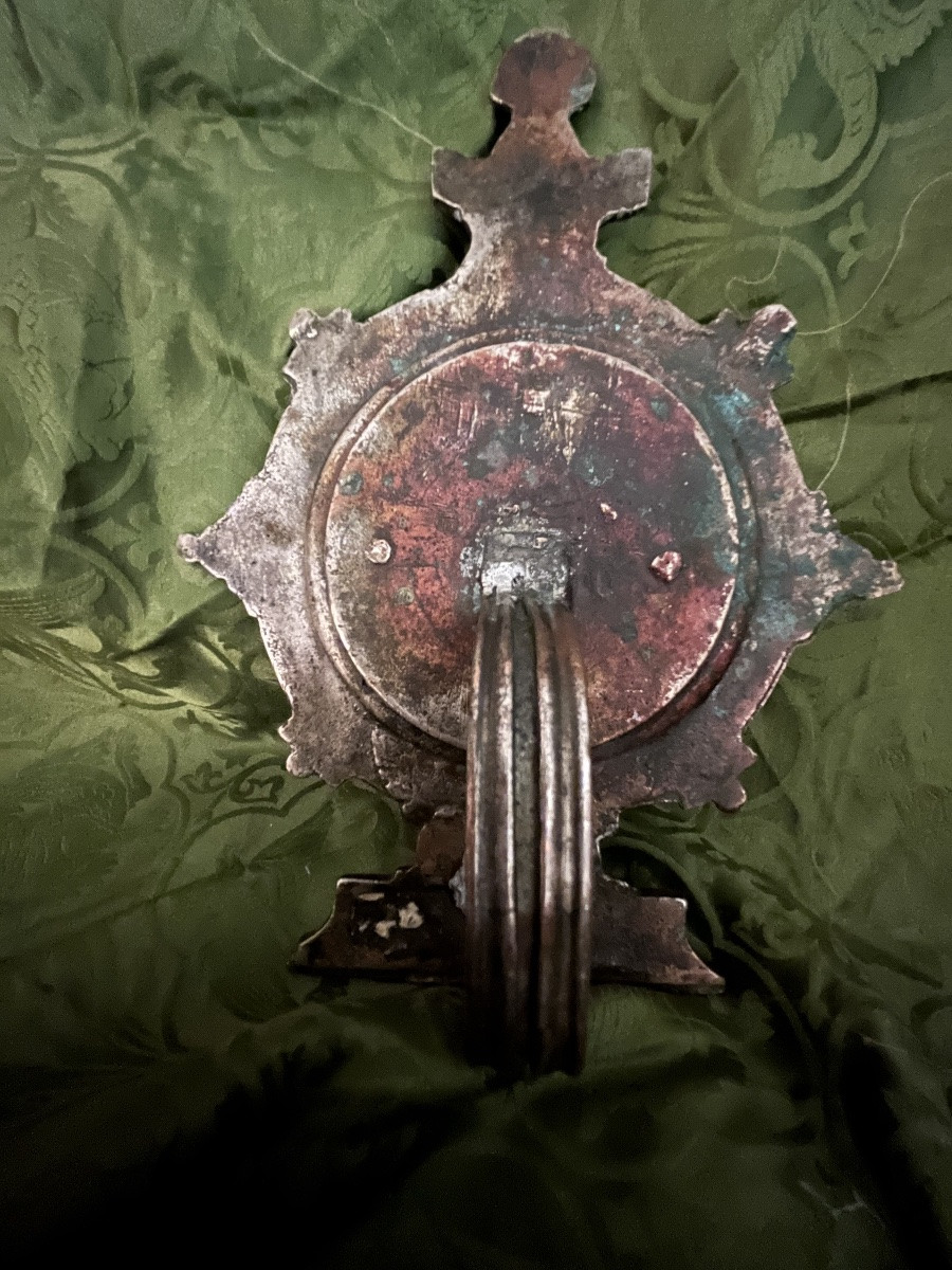 Baiser de paix, bronze argenté, Italie, XVI éme siecle.-photo-3