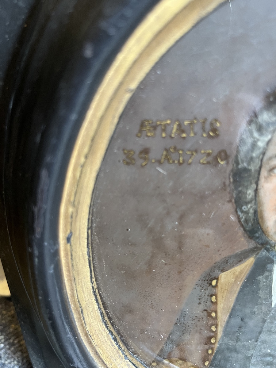 Gorgeous Portrait, Painted At The Back . High Quality Man. XVIII Teen Century. England?-photo-4