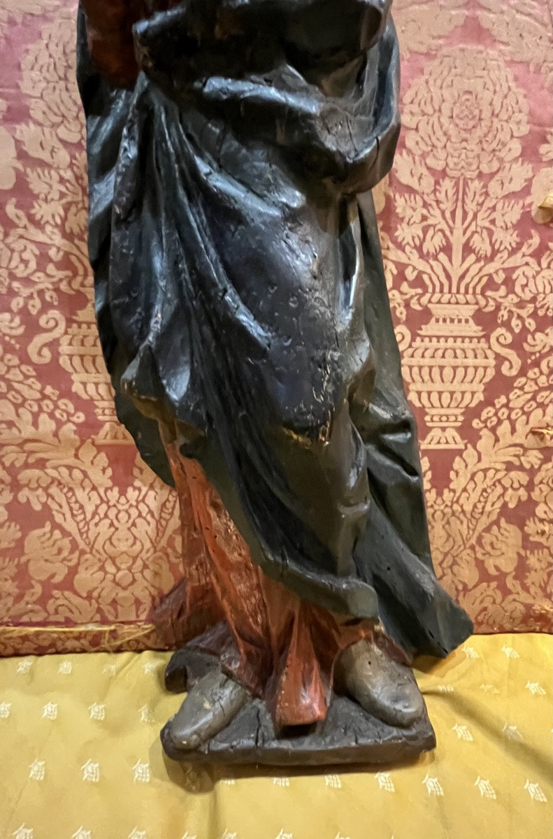 Vierge de déploration, XVII eme siècle, bois sculpté. France. -photo-2