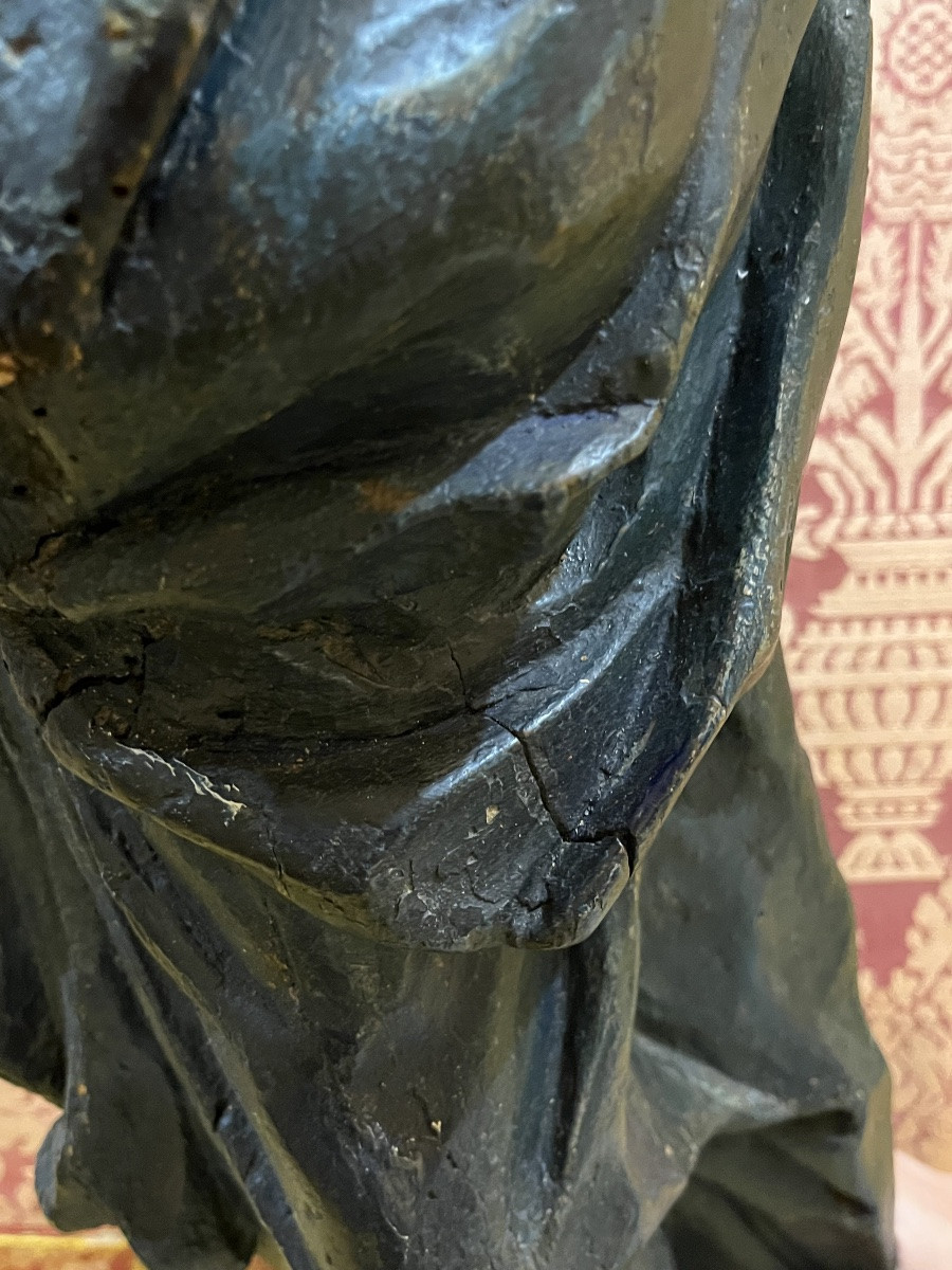 Vierge de déploration, XVII eme siècle, bois sculpté. France. -photo-6