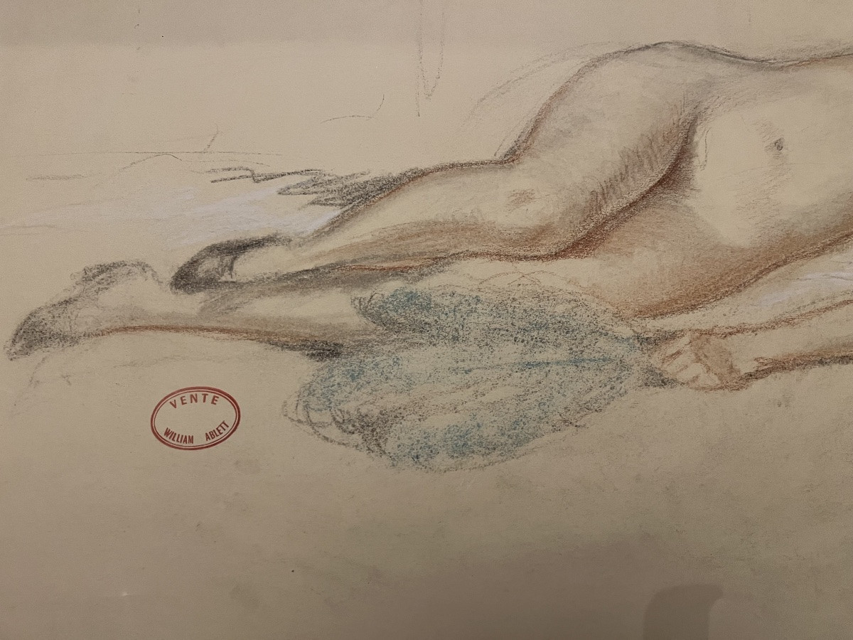 Large Study, Circa 1920/30, By William Abblet, Female Nude.-photo-1