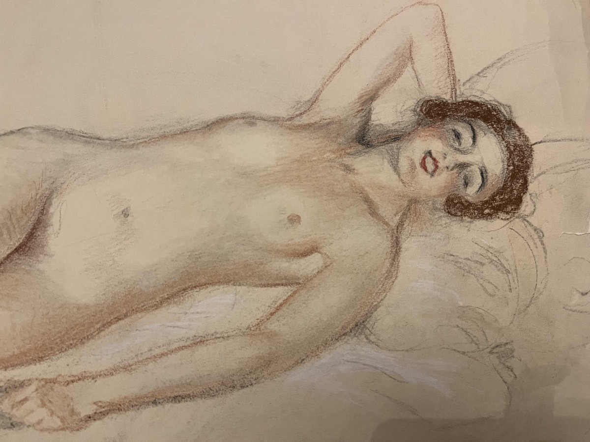Large Study, Circa 1920/30, By William Abblet, Female Nude.-photo-2