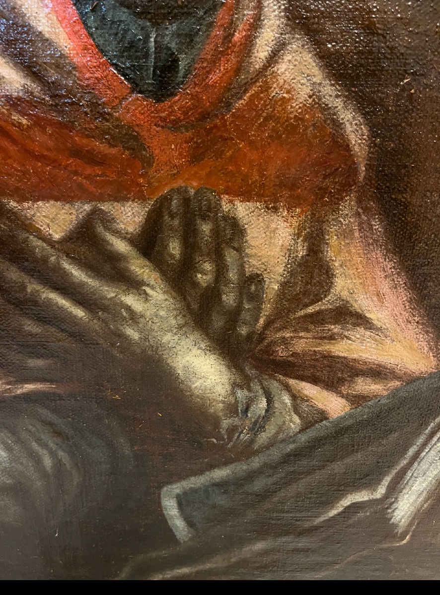 Oil On Canvas, 17th Century, St. Charles Borromeo. France.-photo-2