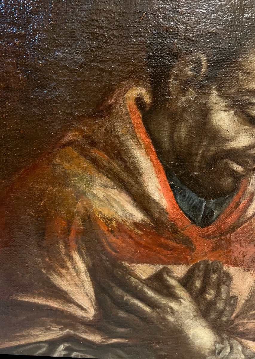 Oil On Canvas, 17th Century, St. Charles Borromeo. France.-photo-3