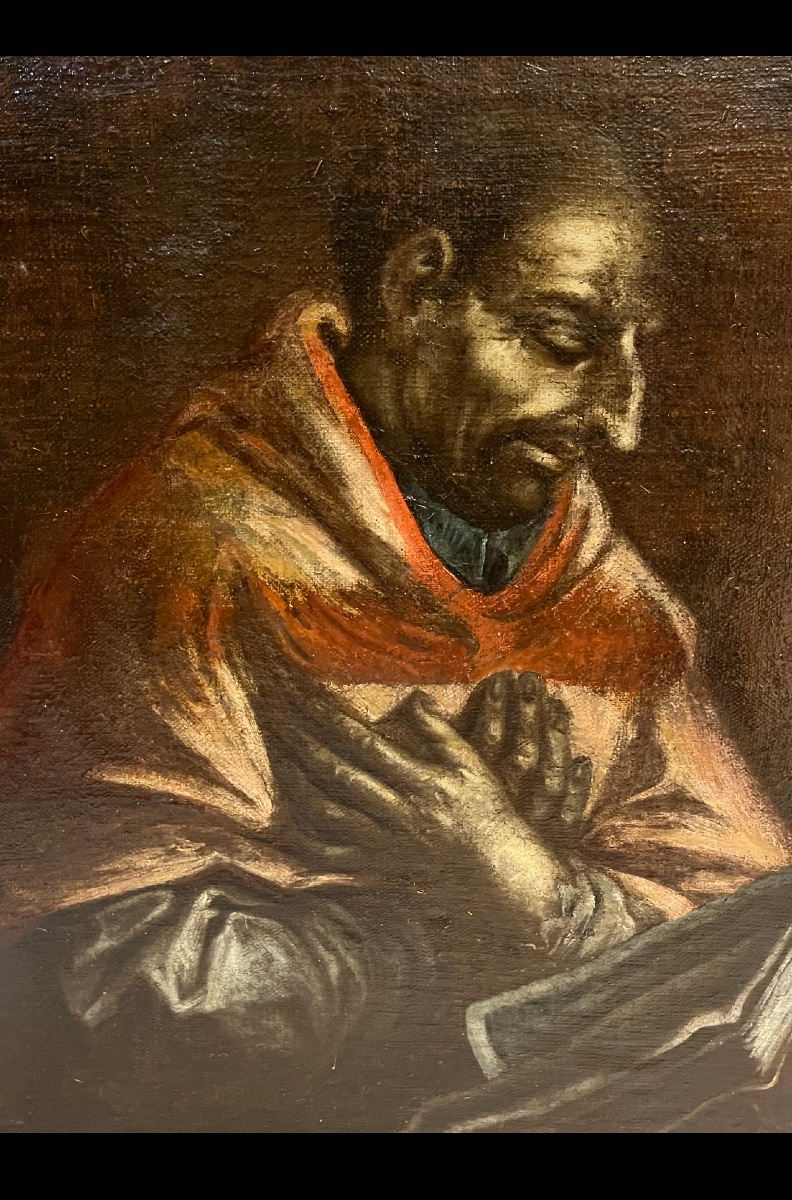 Oil On Canvas, 17th Century, St. Charles Borromeo. France.